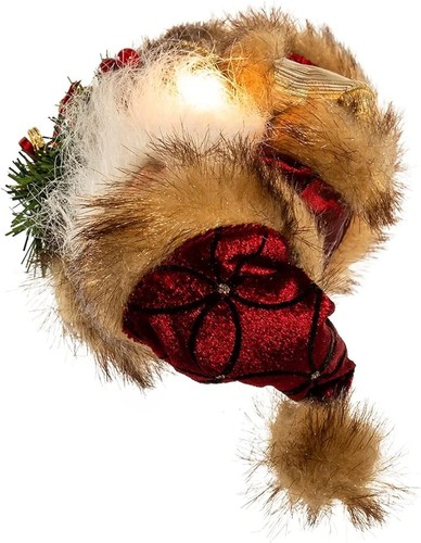 Kurt Adler 10 hellburgunder und braun Weihnachtsmann Baumkrone, 10 Zoll - Bild 4 von 5