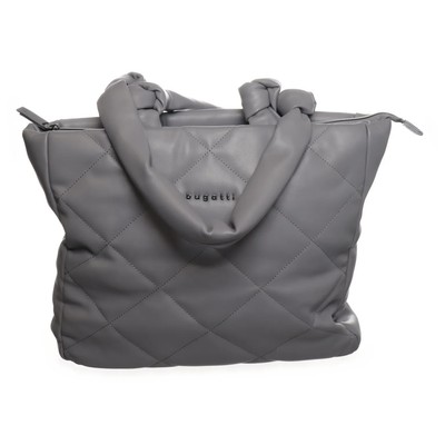 Bugatti, Handtasche, Gesteppter Shopper, Damen, Lederimitat, Grau, 28, 10 #wd3