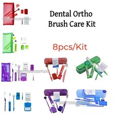 8 Dental Ortho Brush Head Ties Toothbrush Interdental Floss Timers Oral Care Kit