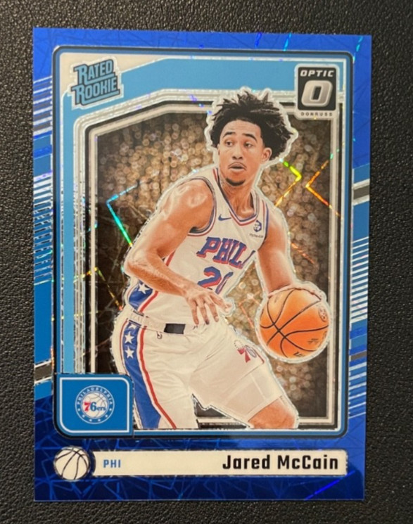 Jared McCain 2024-25 Donruss Optic #270 Blue Velocity Rated Rookie