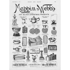 MAPPIN & WEBB Art Silver Christmas Presents Victorian Advertisements 1900