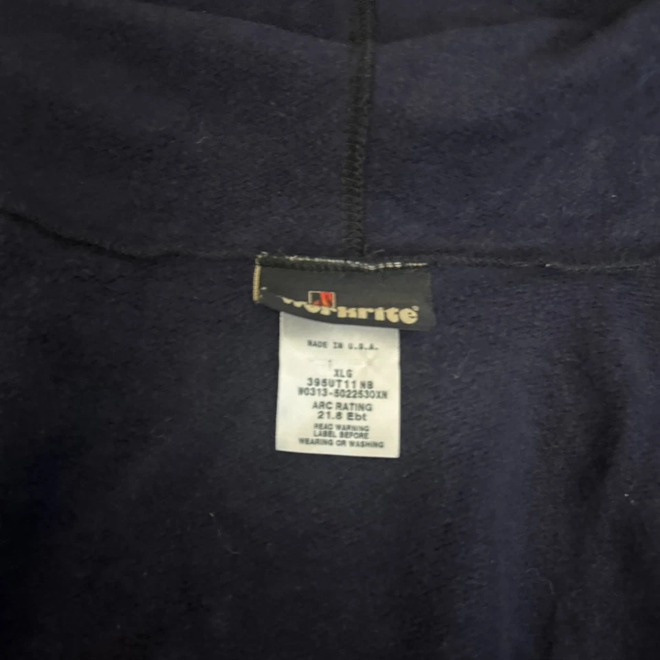 Workrite FR Hoodie Mens Size XL Blue *DAMAGE* - Image 3 of 4