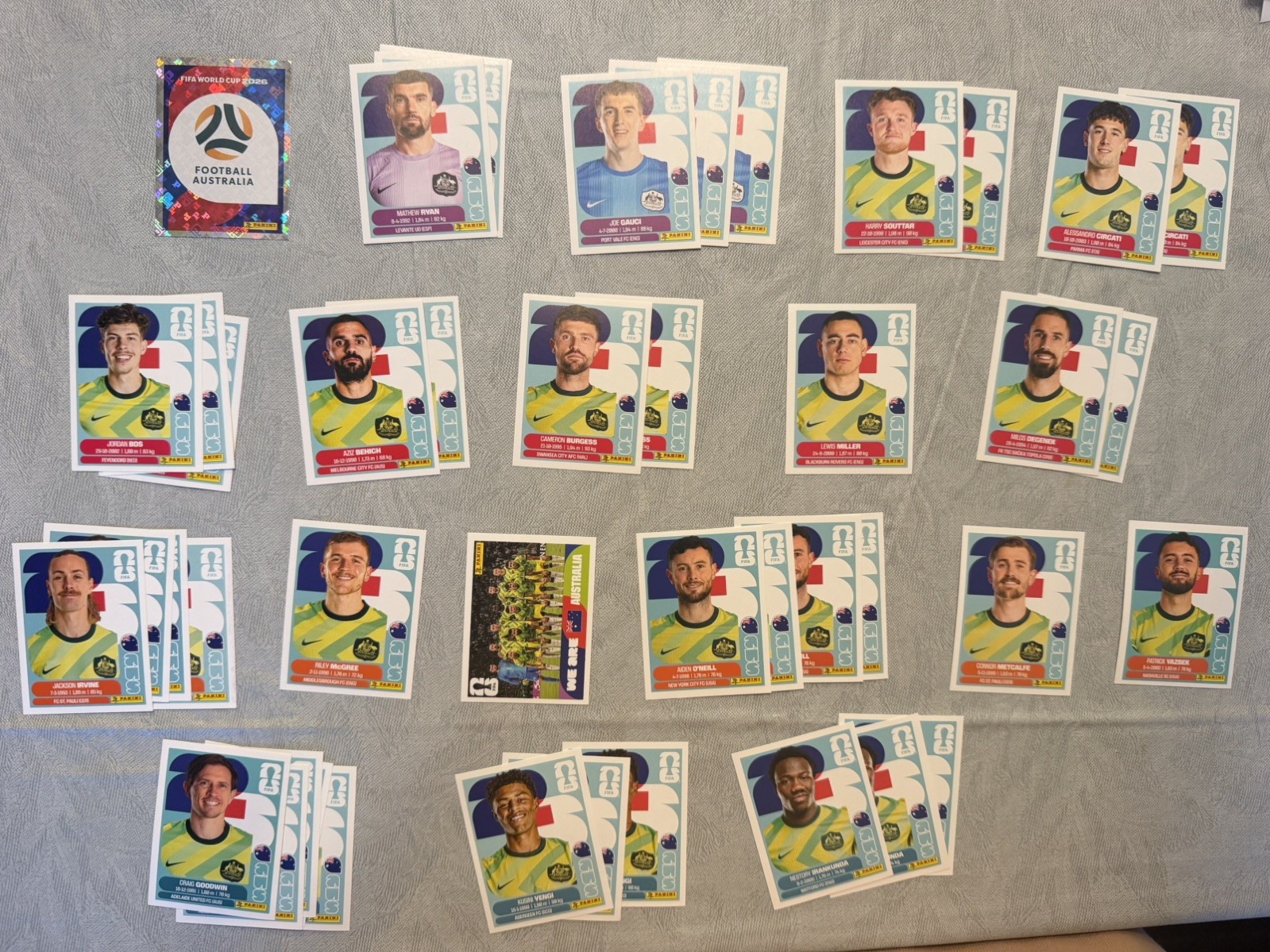 2026 Panini FIFA World Cup Stickers AUS 1-20 AUSTRALIA* You Pick*