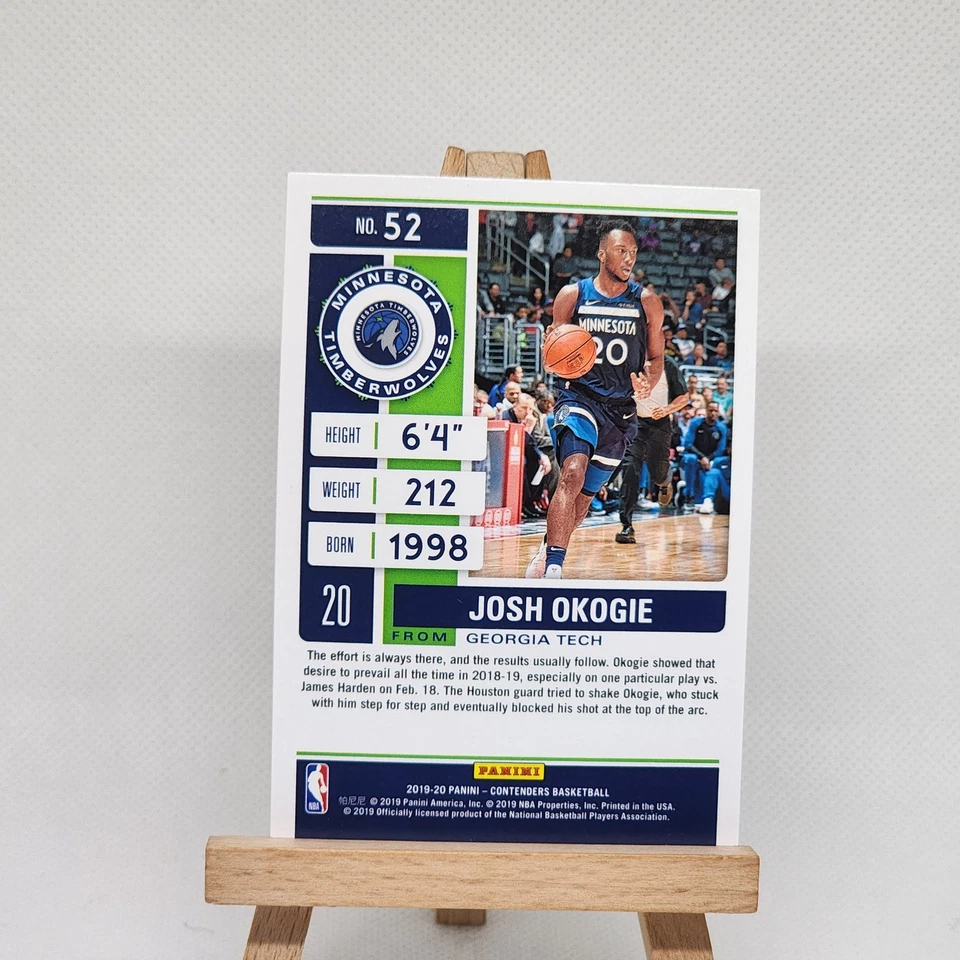 2019-20 Panini Contenders Josh Okogie Playoff Ticket #52 SN #/199 - Image 2 of 2
