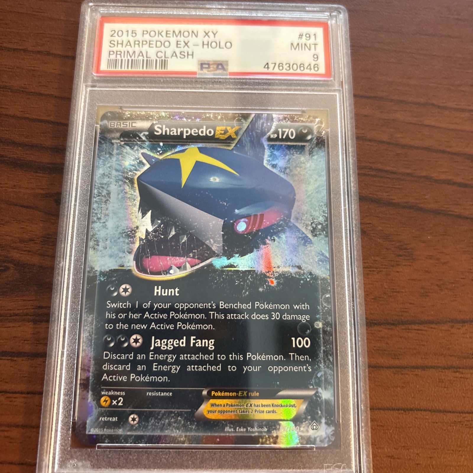 Sharpedo EX 91/160 XY - Primal Clash Holo PSA 9