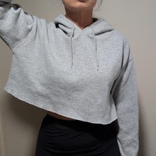 Women's small Grey Cropped Hoodie