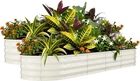 2-Pack Raised Garden Beds Outdoor, 8x2x1.5 FT Galvanized Planter Boxes Flowers