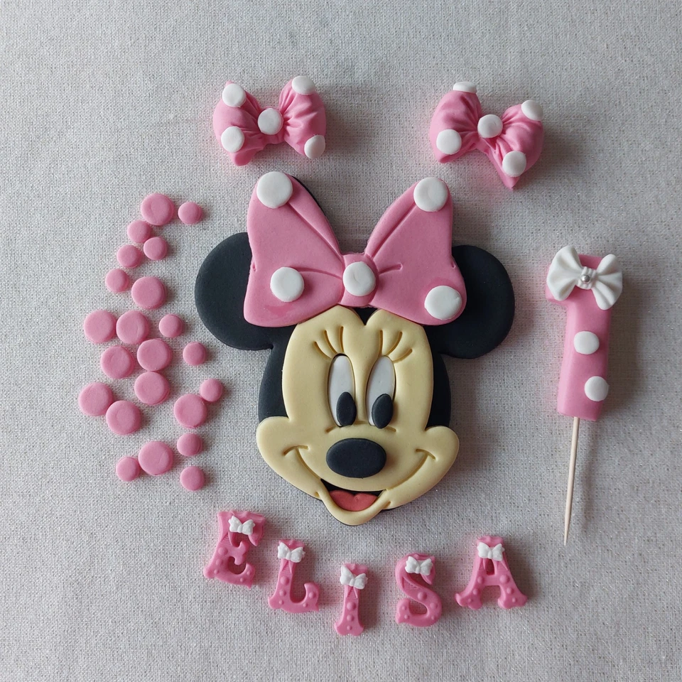Minnie Mouse Tortendeko Aufleger Fondant Kinder Geburtstag Tortenfiguren CakeTop - Bild 2 von 4