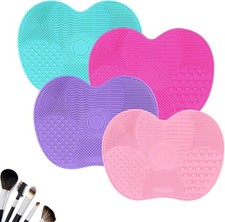 4 Pcs Silicone Make Up Brush Cleaning Mat, Makeup Brush Cleaner Mats, Cosmetic