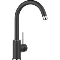 Blanco KüChenarmatur Mida - Schwenkbarer Wasserhahn Druckfest, Schwarz-Chrom