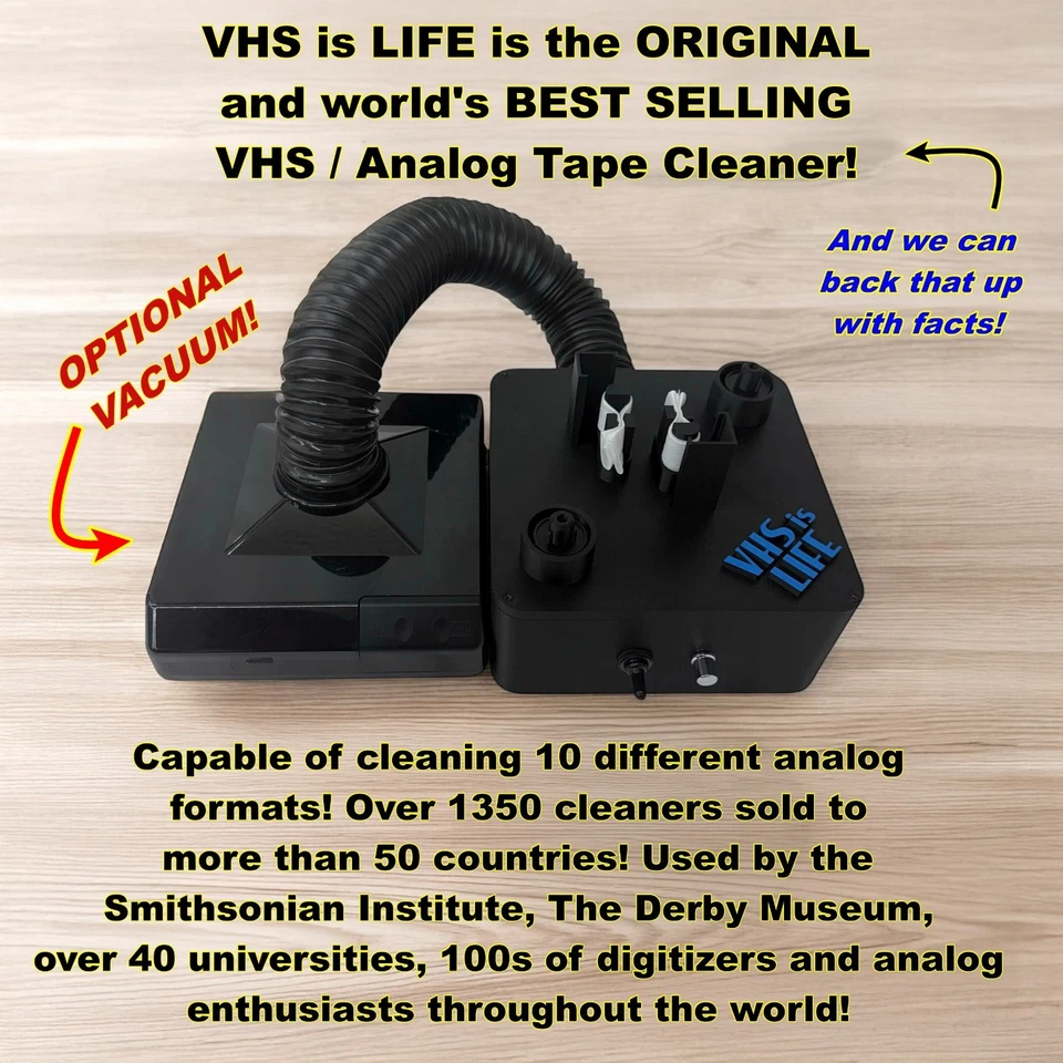 VHS Mold Cleaner Betamax Analog Tape Cleaning Removal System w/ 100ct PEC-PADs! - Image 4 of 4