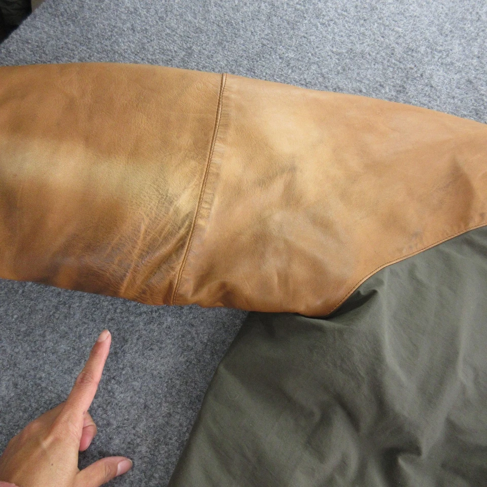 Chaqueta Polo Ralph Lauren De Colección Para Hombres XL Cuero Verde Manga Abajo Puffer Años 90 Foto 4 de 4