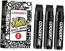 3Pcs Jumbo Poster Markers, 15MM Thick Permanent Acrylic Graffiti Markers, Black