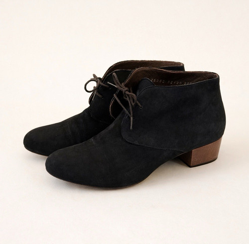 Coclico Women’s Black Suede Lace-Up Ankle Chukka Boots US 8 Almond Toe