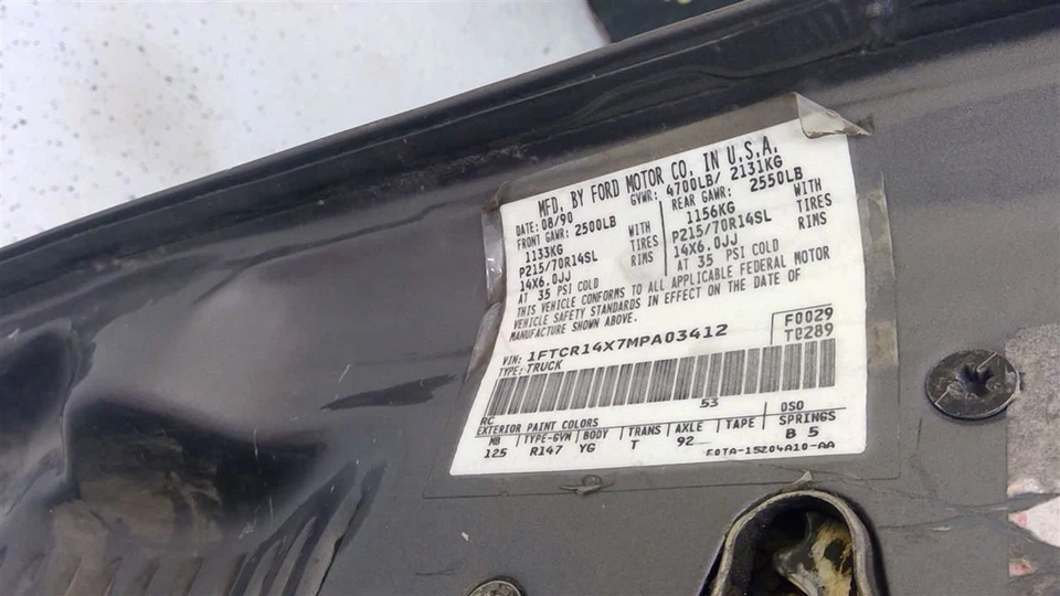 Ford Ranger 1991 4.0L 2WD Engine Brain Box F0TZ12A650LAA 3110 Foto 4 de 4