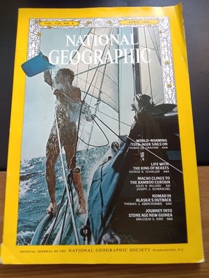 National Geographic Apr 1969 New Guinea Alaska Macao Sailing Adventure Vintage