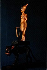 Tutankhamun King Leopard Statue Egyptian Museum Cairo Continental Postcard