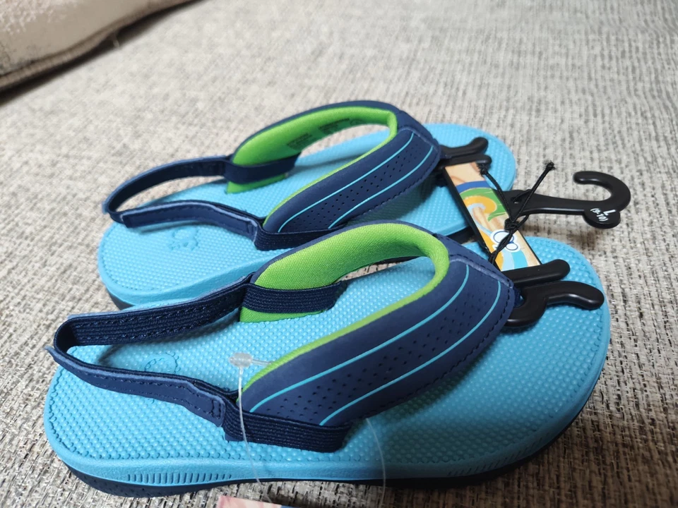  Sandálias chinelos tanga azul Boy Ocean Pacific OP 9-10 - Imagem 2 de 4