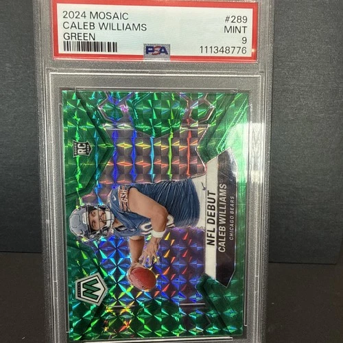2024 Panini Mosaic - NFL Debut Caleb Williams #289 Green Mosaic Prizm (RC) PSA 9