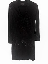 Nili Lotan Adelyn Dress Black Crystal Beaded Midi Small NWOT