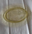 Hazel Atlas Yellow Depression Glass Florentine Poppy #2 Oval Serving Platter 11"