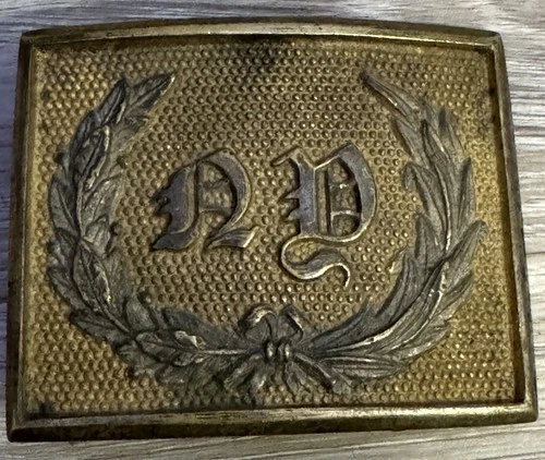 Original Civil War New York Brass Belt Buckle Old English