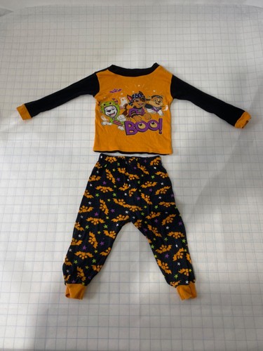 Jungen Größe 2T Pyjama Set Paw Patrole Halloween schwarz orange langarm - Bild 4 von 6