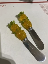 Pineapple Handle Spreader Knife Luau Party Appetizer Cheese Dips Spreads Butter