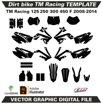 TM Racing (125 250 300 450 F) 2008-2014 Template Vector Format Ai CDR M120