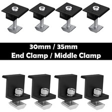 Solar Panel Bracket Fixing PV End Clamp Middle Clamp Mounting 30mm/35mm Clips UK
