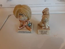 Lot Of 2 1970 Russ Berrie & Co. Painted And 1964 Paula Figurines Made In U.S.A.