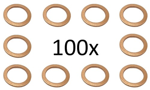 100 PEZZI Anelli In Rame Anello Di Tenuta Guarnizione Disco Cu - Foto 6