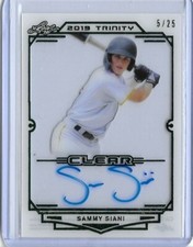 2019 Leaf Trinity SAMMY SIANI Clear Acetate Green Foil Auto RC 5/25 Pirates