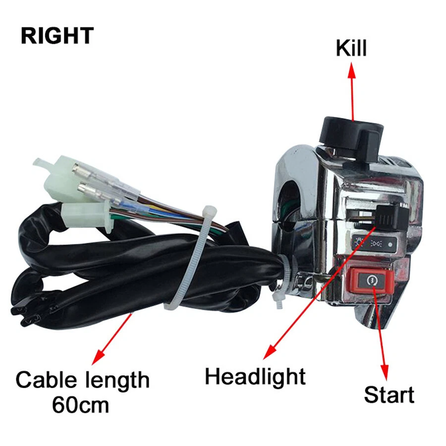 1 Pair Motorcycle 7/8" Handlebar Control Horn Turn Signal Light Switch For Honda - Image 3 of 4