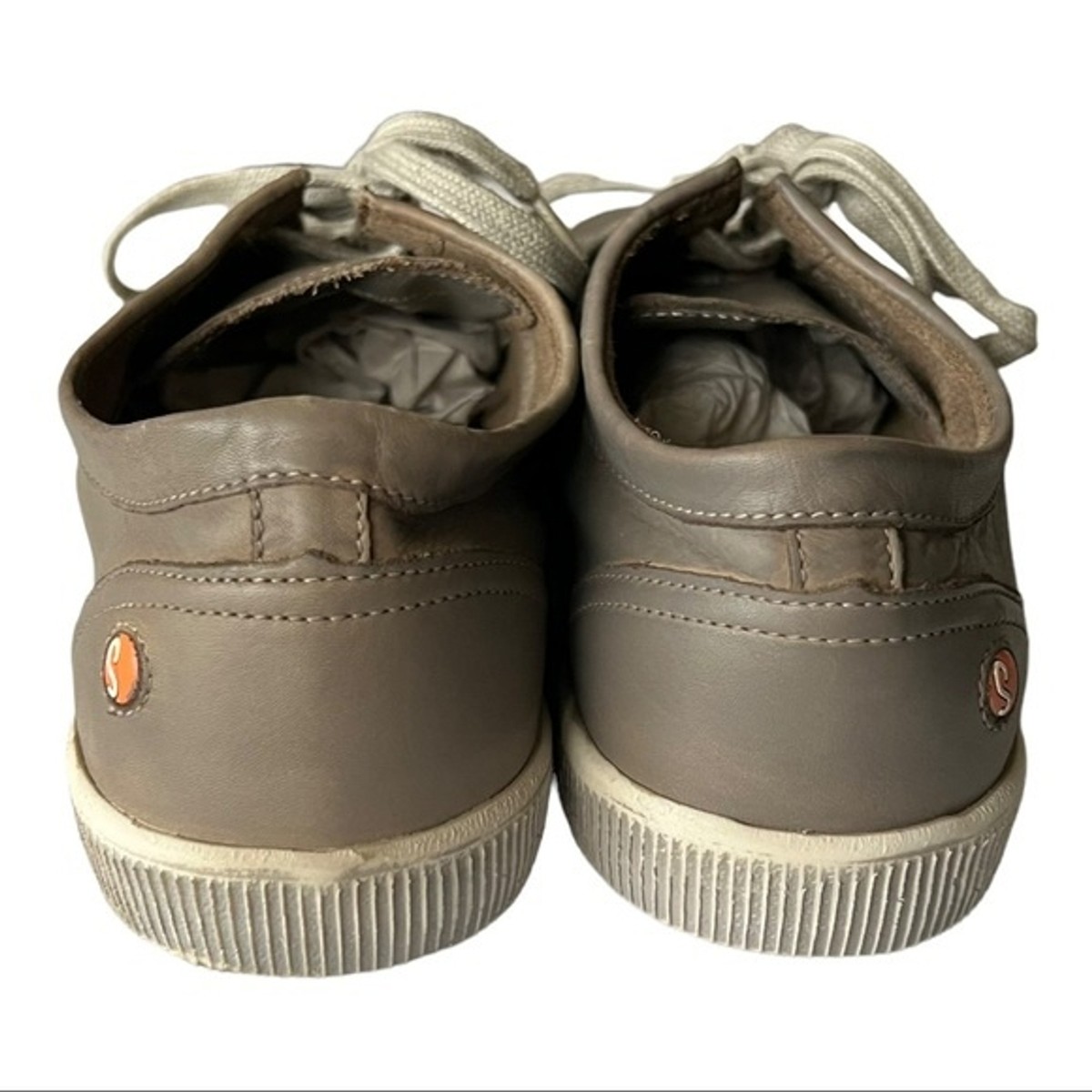 Softinos Shoes Mens Sz 9 Brown Leather Sneaker Retro Academia Supple Fly London Softinos By Fly London Washed Taupe Leather Fashion Sneakers  main image 4