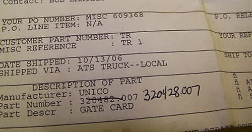 Unico Gate Card 320428.007 - Image 3 of 3