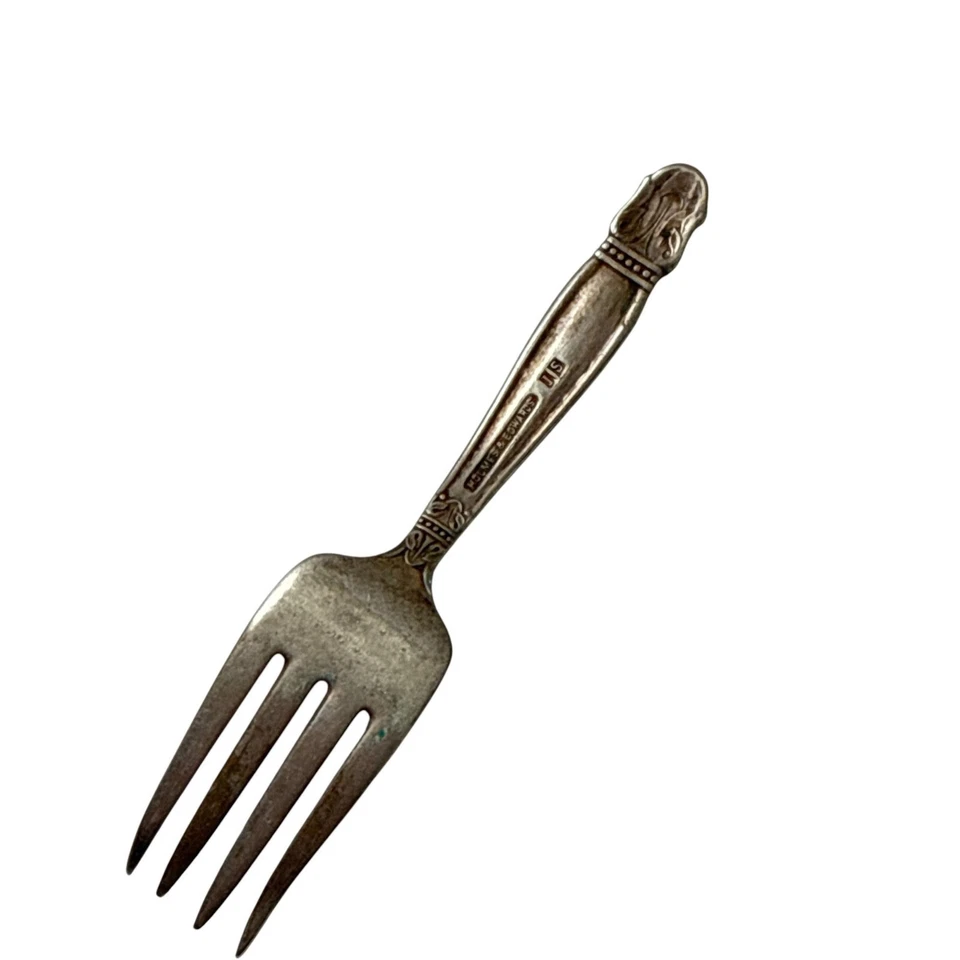 Holmes and Edwards IS Vintage Silverplate Fork Art Deco Flatware - Image 2 of 4
