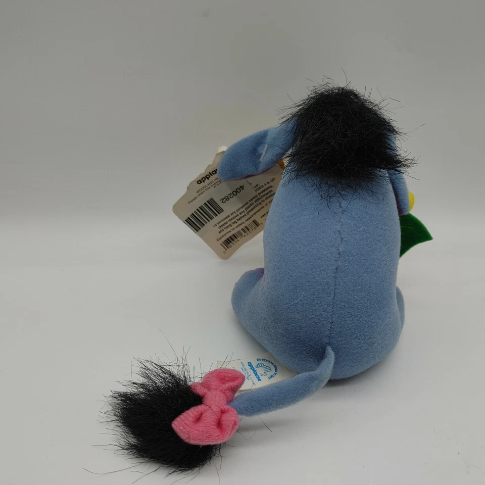 Applause Winnie the Pooh EEYORE WIGGLER 6" Peluche Tog Pull Leaf & He Wiggles RARO Foto 3 de 4