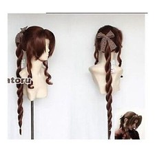 Fantasy VII Aerith Brown Gainsborough Cosplay Wig Fashion Cos Wig