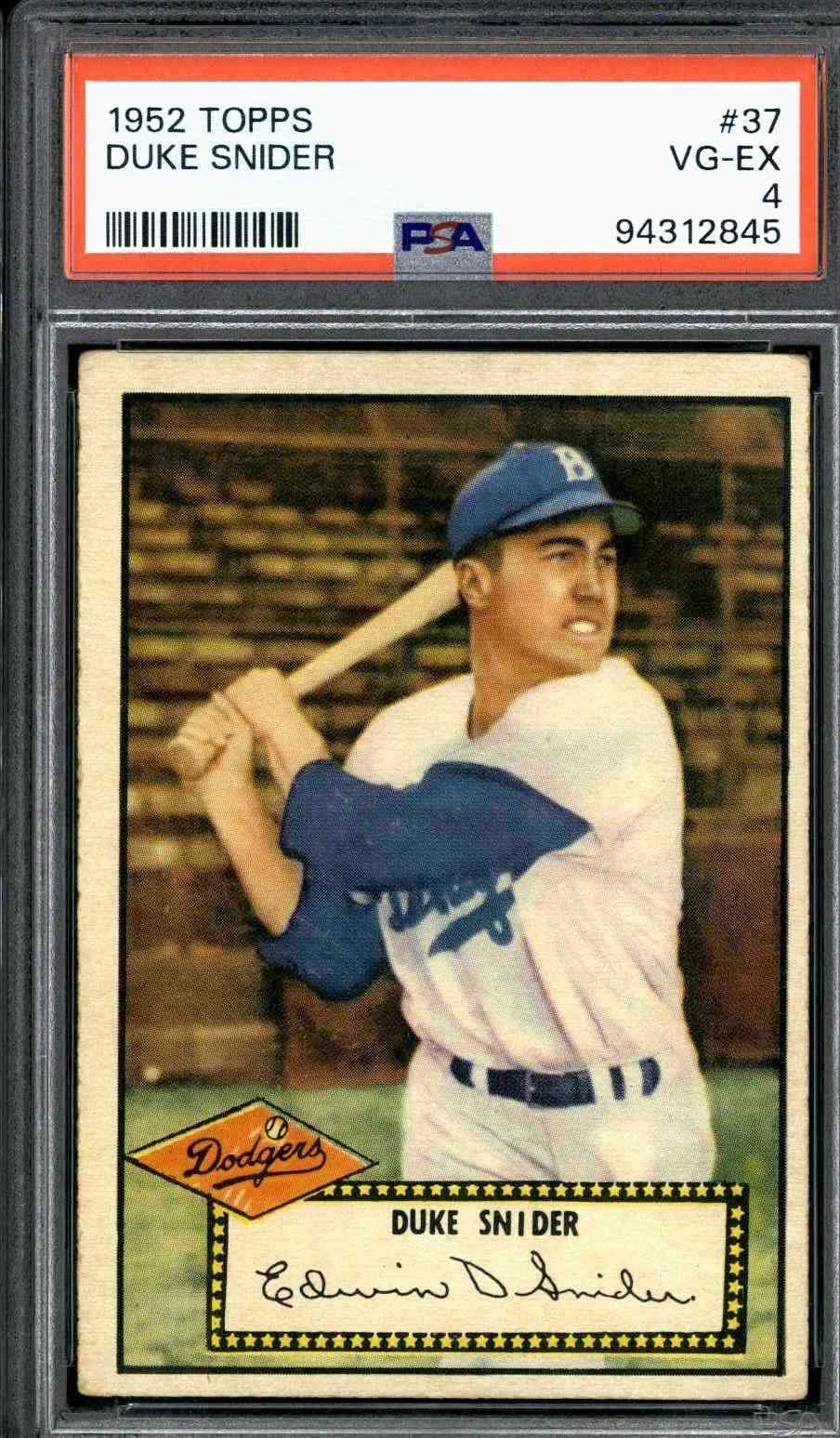 1952 Topps #37 Duke Snider - PSA 4