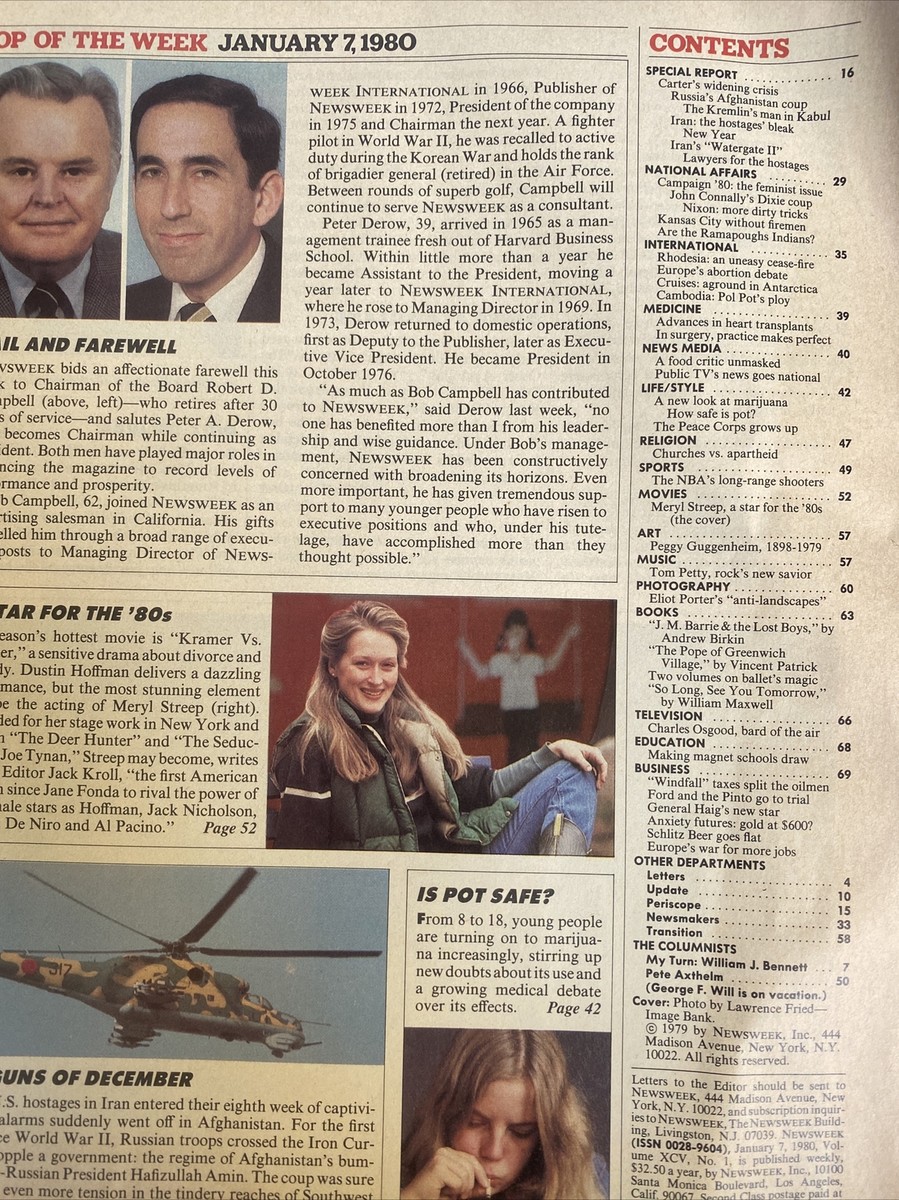 1980 Jan 7 Newsweek Magazine A Star For The '80s Meryl Streep