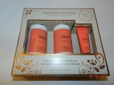 Crabtree  Evelyn Pomegranate  Argan Gift Set Bath Gel hand cream