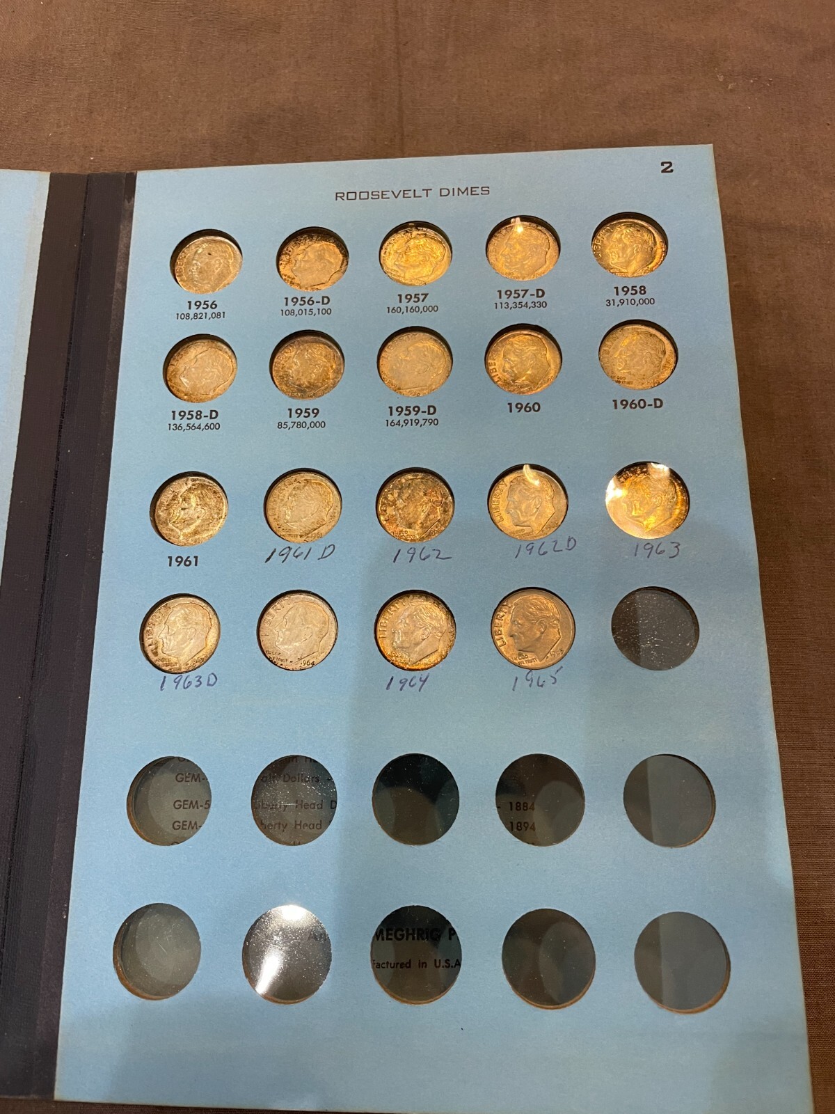 48 PC. 19461964 ROOSEVELT DIME COLLECTION IN MEGHRIG GEM COIN ALBUM!! eBay