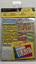 Recollections Clear Stamps Creative Chaos This is Rad Expressions 12 PC New