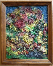 MYSTERY ABSTRACT ABSTRACTION VINTAGE, EXPRESSIONIST CHUNKY CLUMPY OIL MODERNISM