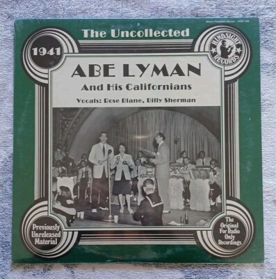 Abe Lyman And His Californians SEALED Vinyl Record LP 1982 Hindsight Records