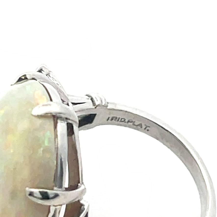 Tiffany & Co. Opal Ring Diamond Platinum 16.74ct Oval Top Cocktail