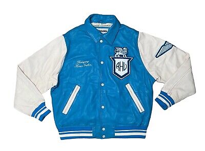 Rhuigi X Zara Men's Large Sheep Leather Blue Lettermen Rhuigi X Zara Men's Large Sheep Leather Blue Lettermen