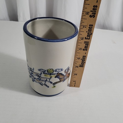 Louisville Stoneware Tally Ho Fox Run Rare Utensil Holder Container - Picture 5 of 7