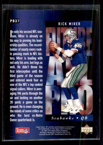 1994 SP Holoviews Rick Mirer #PB37 - Picture 2 of 2